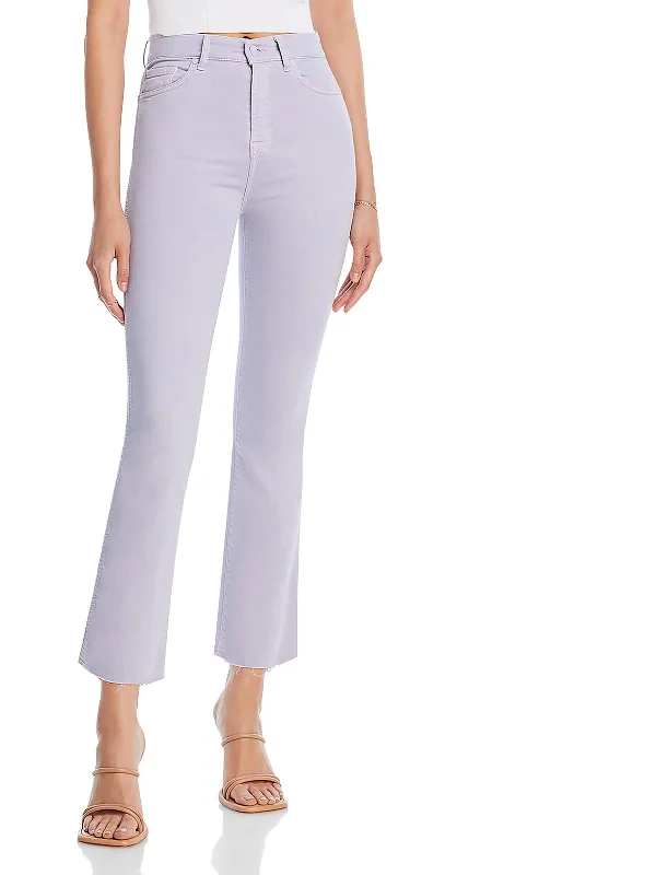 Womens High Ride Cropped Flared Jeans