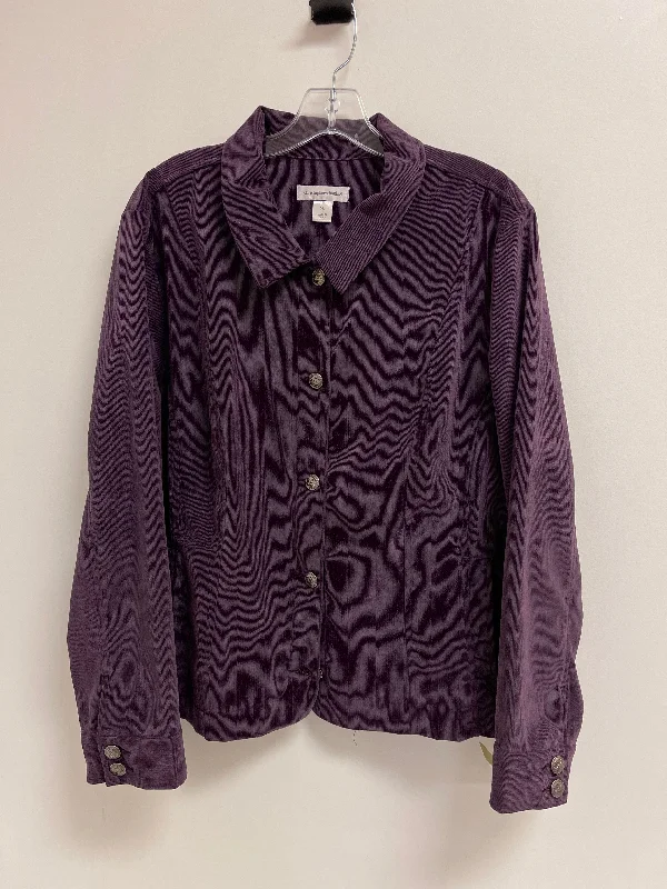 Jacket Shirt By Christopher And Banks In Purple, Size: Xl