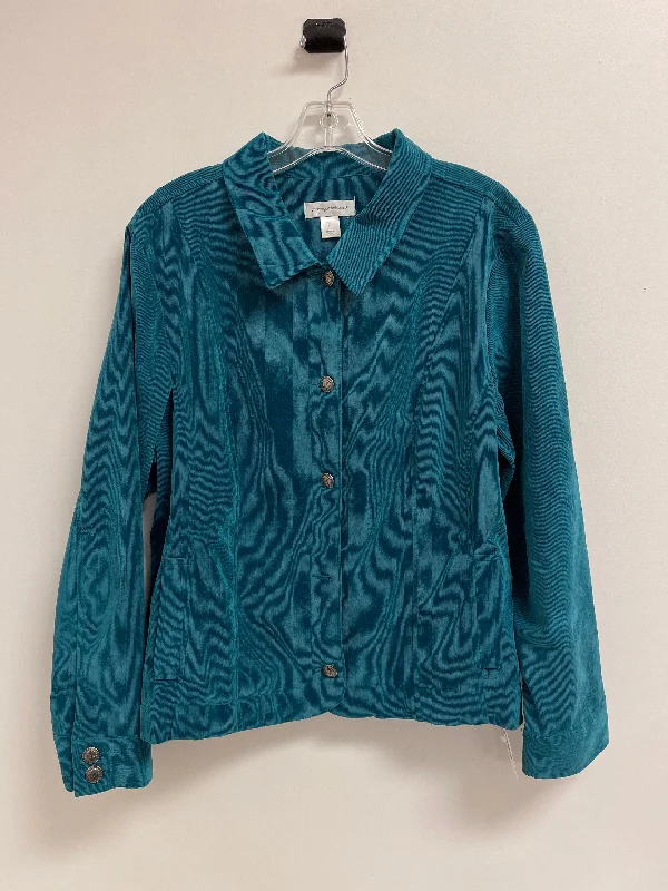 Jacket Shirt By Christopher And Banks In Teal, Size: Xl