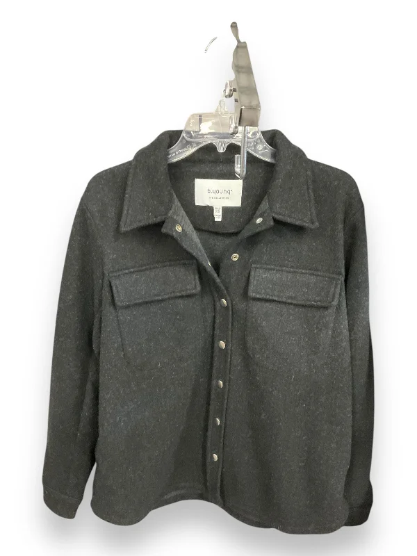 Jacket Shirt By Clothes Mentor In Black, Size: 10