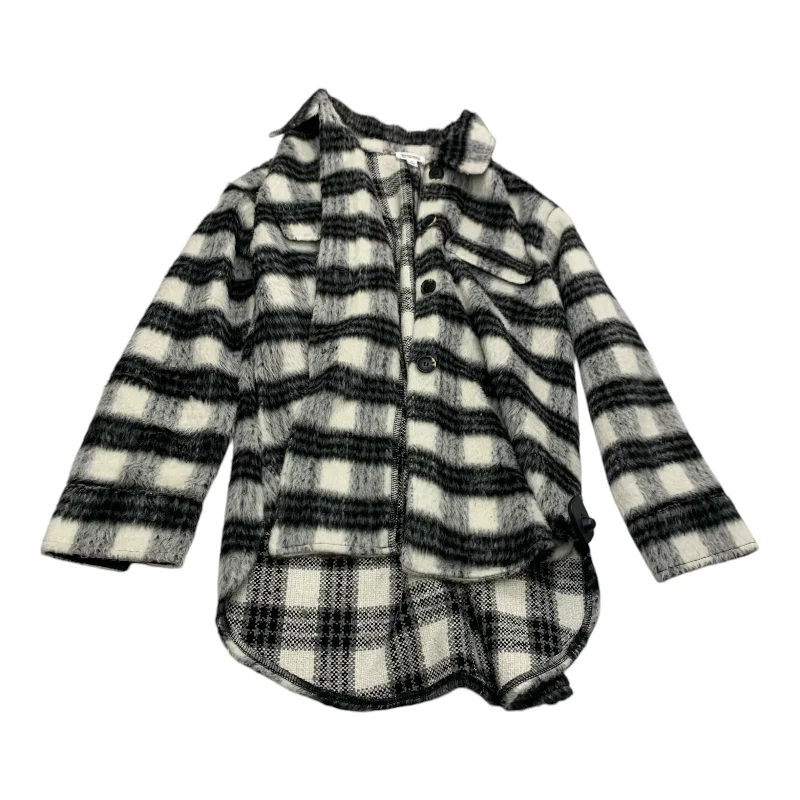 Jacket Shirt By Spread Fashion The Drop In Black & White, Size: Xs