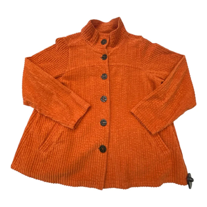 Jacket Shirt By Clothes Mentor In Orange, Size: M