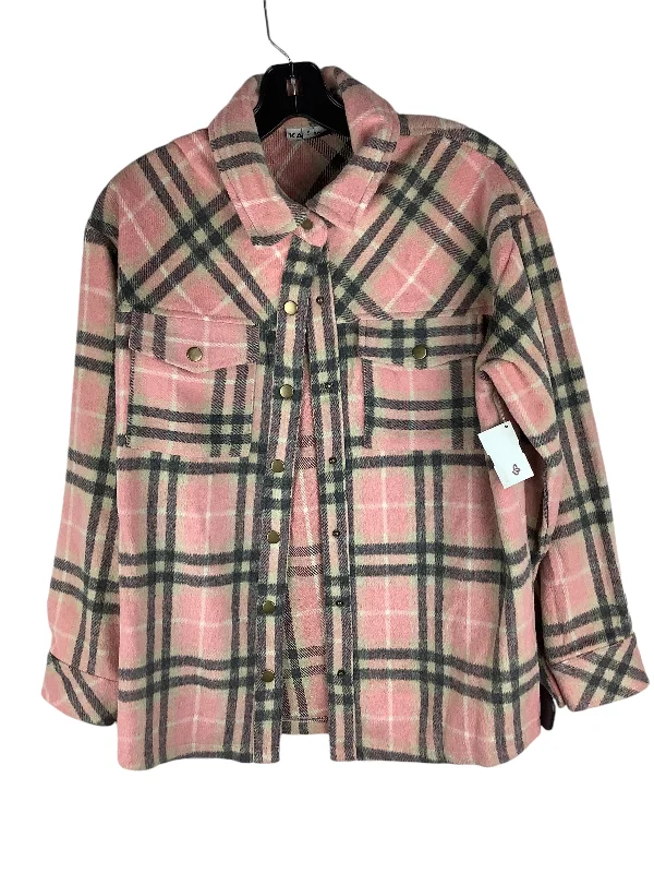 Jacket Shirt By Clothes Mentor In Pink, Size: S