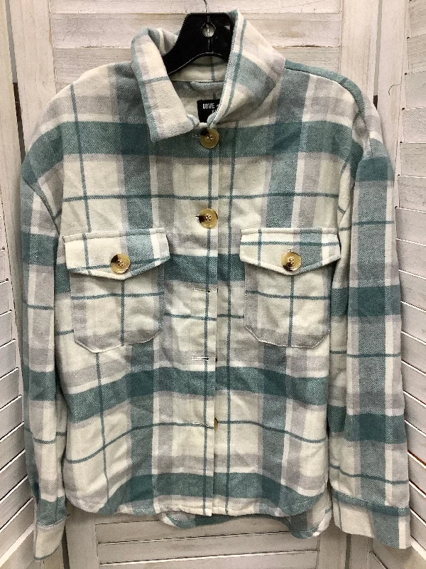 Jacket Shirt By Clothes Mentor In Plaid Pattern, Size: M