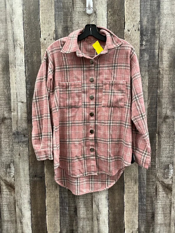 Jacket Shirt By Cmf In Plaid Pattern, Size: S