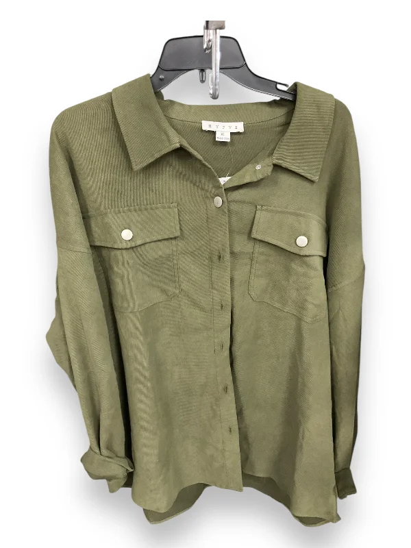 Jacket Shirt By Hyfve In Green, Size: Xl