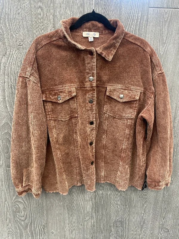 Jacket Shirt By She + Sky In Brown, Size: Xl