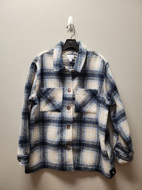 Jacket Shirt By Time And Tru In Plaid Pattern, Size: Xl