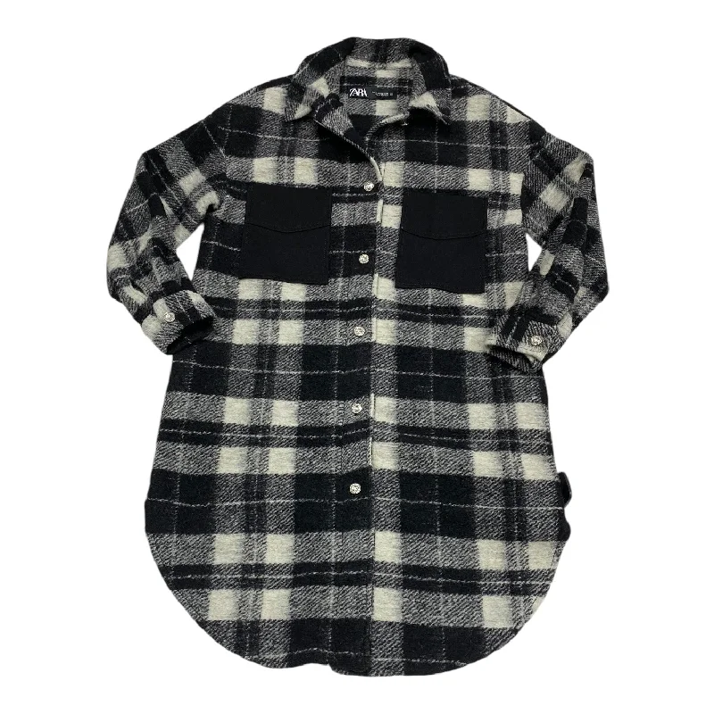 Jacket Shirt By Zara In Plaid Pattern, Size: Xs